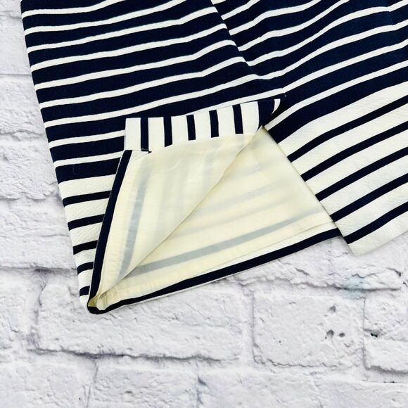 J CREW No. 2 Pencil Skirt in Colorblock Stripe Navy Size 10 Back Zipper Lined - Picture 10 of 10